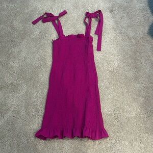 Magenta Tie Strap Dress